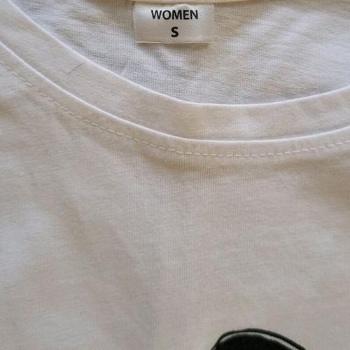 Y2K cotton t-shirt with print, like new, white, size S