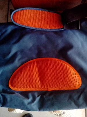 Casual sports messenger bag with orange mesh pocket