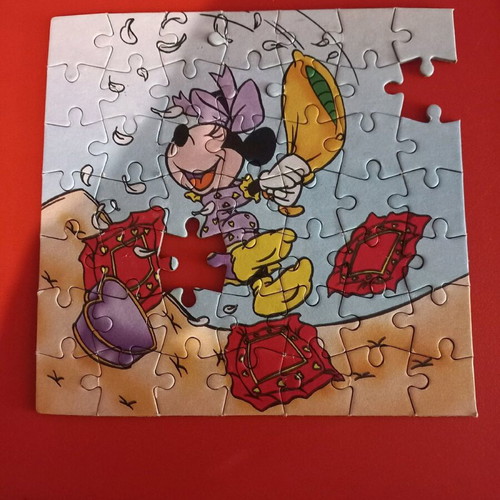Mini puzzles Bugs Bunny, Donald, Mini and Mickey used, set of 4