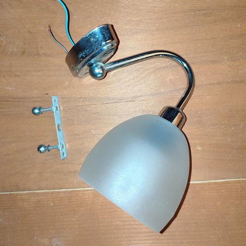 Wall light chrome with white matte glass 20cm, like new