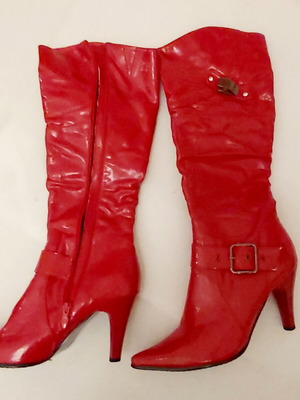 Red boots new, 9cm heel, size 39