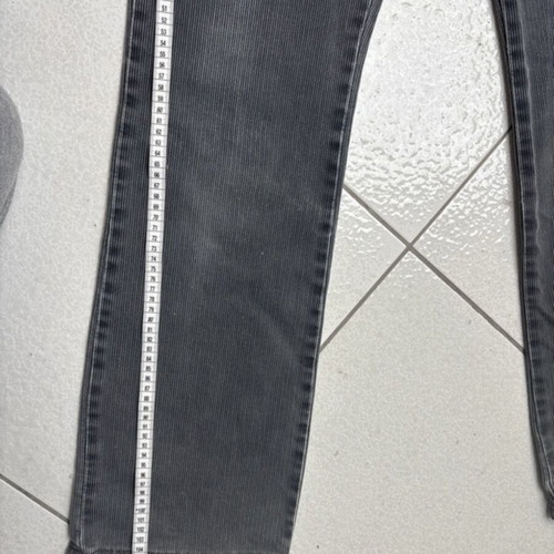 Vintage grey striped straight fit jeans used, size M