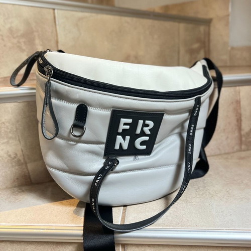 FRNC crossbody bag used, off white quilted, handmade