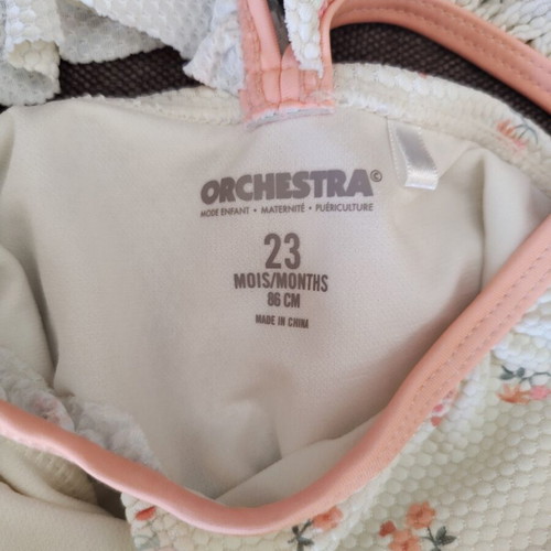 Baby Swimsuit White One-Piece 23 Months Like New