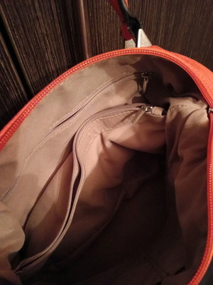 Leather bag like new, orange