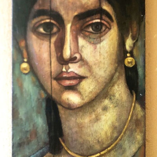 Fayum Female Portrait Painting on Wood like new