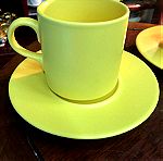  Σετ τσαγιού 12 τμχ.  από 6 κούπες  και 6 πιάτα …Αμεταχείριστο  (Porcelain Tea set 12 pcs 6 cups and 6 plates of yellow color… Unused)