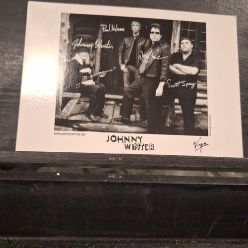 Johnny Winter Band vintage promo card like new, Virgin Records