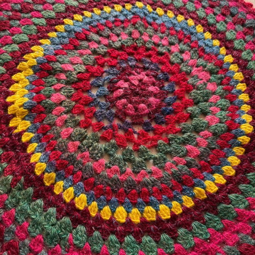 Handmade knitted rug like new