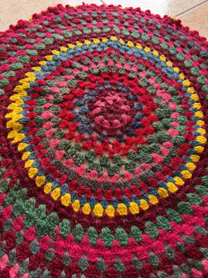 Handmade knitted rug like new