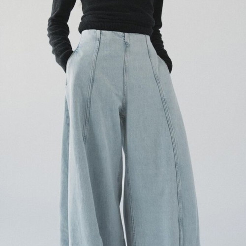 ZARA Jeans ZW Collection wide oversized high-waisted like new, size 36
