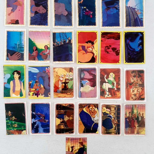 Panini Beauty and the Beast, Aladdin, Pocahontas stickers pack of 25 used