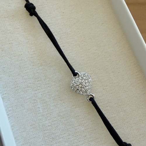 Heart bracelet with cubic zirconia, Silver Ag 925/1000