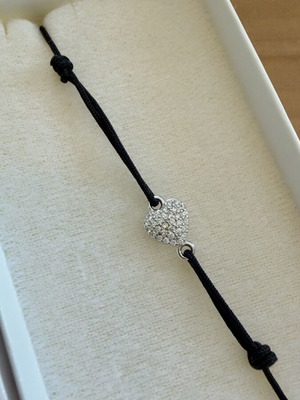 Heart bracelet with cubic zirconia, Silver Ag 925/1000