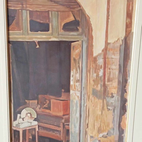 Ach. Aivazoglou Oil Painting on Canvas like new, Green Line Cyprus