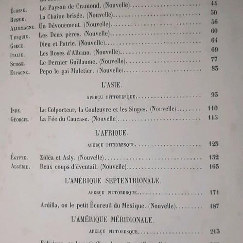 Geography and Ethnography of Various Nations with 9 Lithographs, like new, French edition
