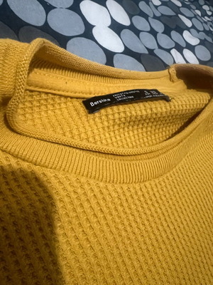 Men's long sleeve mustard Bershka shirt used