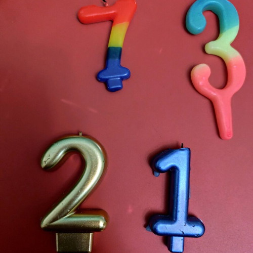 Set of 4 birthday candles used