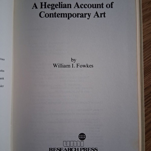 A Hegelian Account of Contemporary Art like new, English
