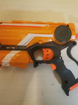 Modified Nerf Fire Strike Blaster used