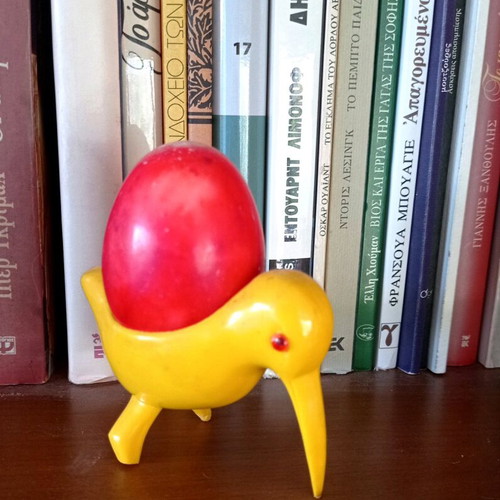 Vintage collectible kiwi with alabaster egg used