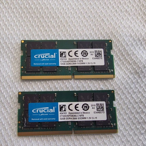 Crucial 64GB DDR4-2666 SODIMM RAM like new