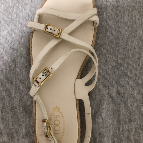 Tod's white sandals size 37 with jute sole