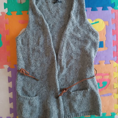 Massimo Duty Large Grey Vest With Leather Belt Like New