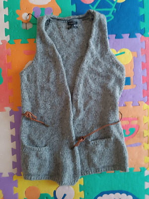 Massimo Duty Large Grey Vest With Leather Belt Like New