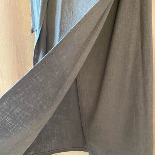 Midi skirt new with wide belt khaki, 100% cotton