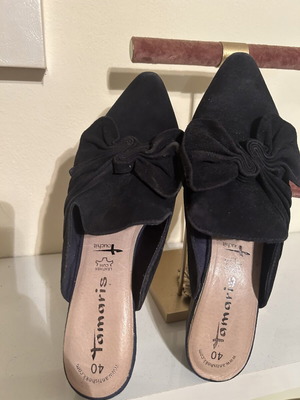 Tamaris mules new, size 40, dark blue suede