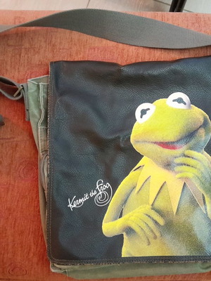 The Muppet Show crossbody bag used with Kermit the Frog