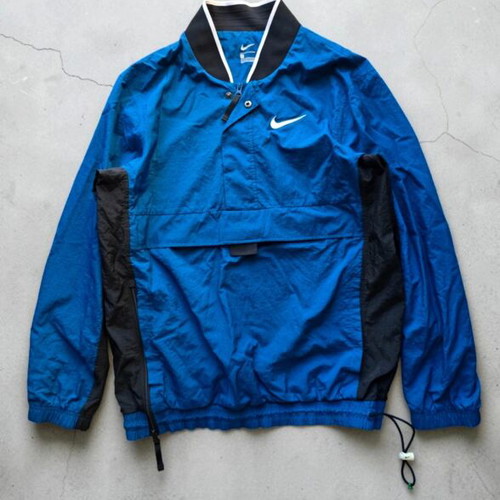 Nike Vintage Style Nylon Anorak Pullover Jacket, royal blue black