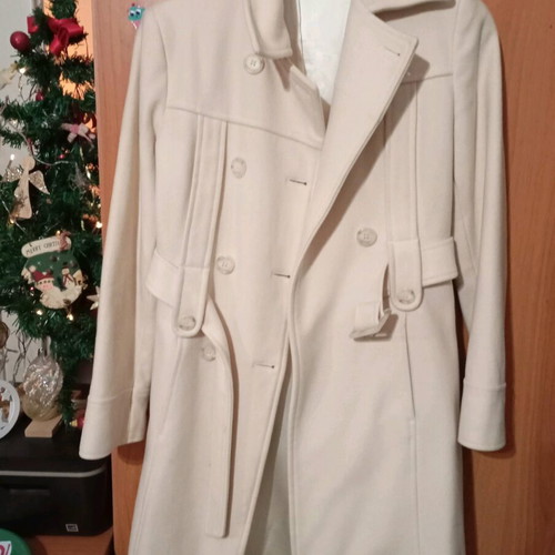 Benetton wool women's coat like new, cream color