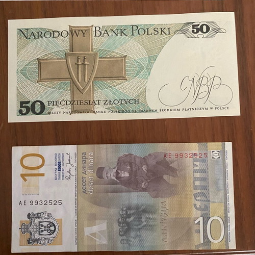 Used banknotes lot of 9 from various countries