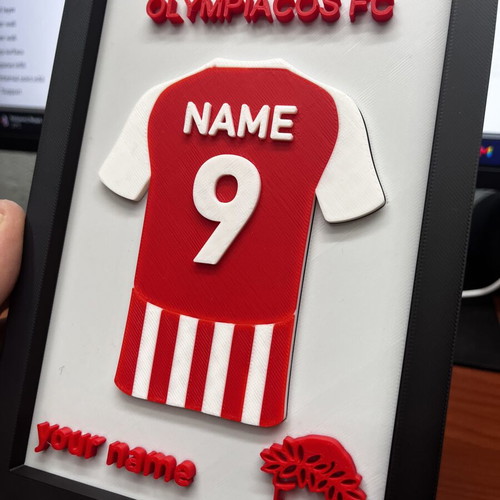 Personalized 3D Olympiacos Jersey Frame new