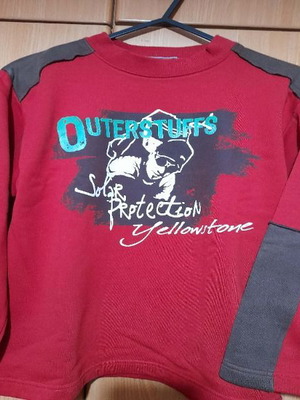 Defence by Mandarino sweatshirt for 10-year-old boy like new, red with brown details