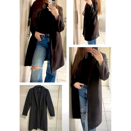 Zara long dark brown chocolate coat like new, size M