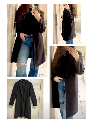 Zara long dark brown chocolate coat like new, size M