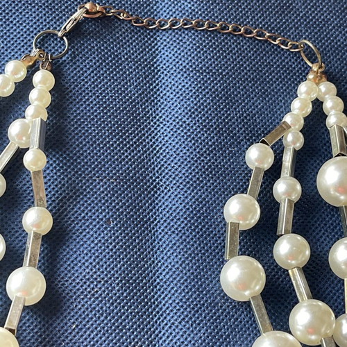 Vintage multi-strand faux pearl necklace 4 strands 80s-90s