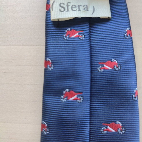 Sfera kids tie blue with motorcycle pattern new, unworn