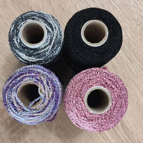 Metallic Thread knitting yarn with iridescent thread, black, gray, purple, pink new