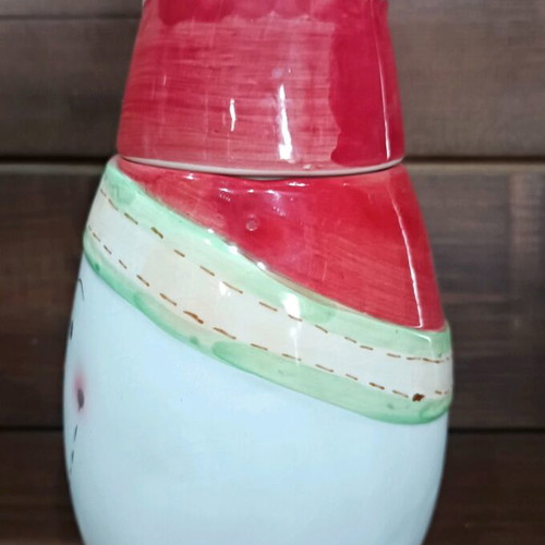 Christmas cookie jar snowman vintage in excellent condition