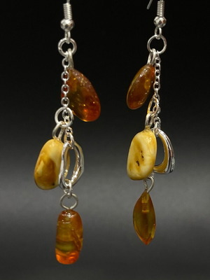 Silver925 earrings with Baltic amber new