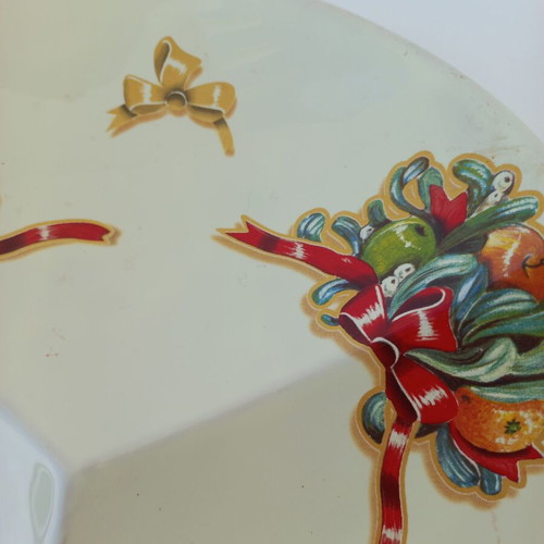 Vintage Christmas triple ceramic platter like new Deruta