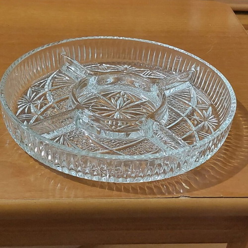 Crystal platter like new for nuts or dessert