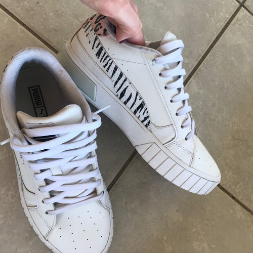 Puma sneakers size 39 like new, white with leopard and zebra pattern