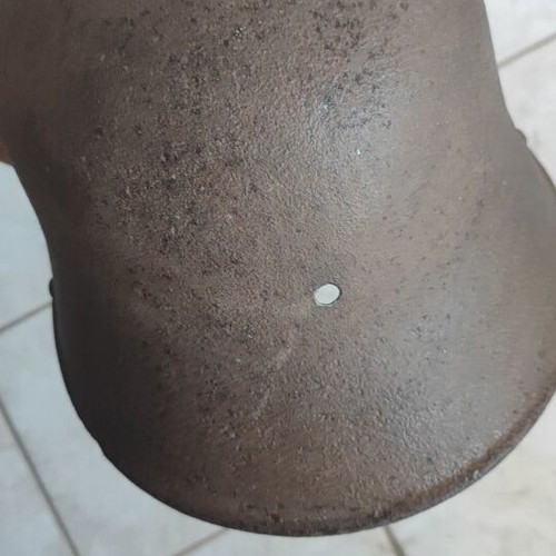 German WW1 helmet used with original paint remnants