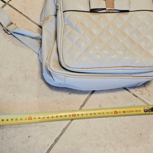 Women's backpack bag faux leather beige used