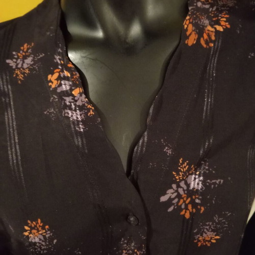 Oysho Oversized Floral Blouse 100% Viscose New, Dark Purple